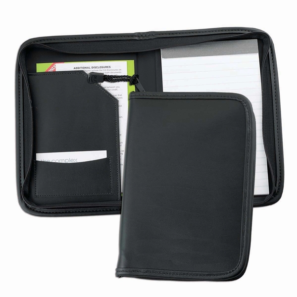 Leather letter zipper folder... from ASI 73775 Unionwear / ETI Konvex