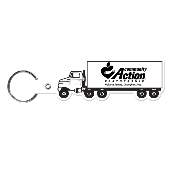 Flexible truck-shaped key tag made in the USA with a 1"... from ASI 52840 Evans Manufacturing