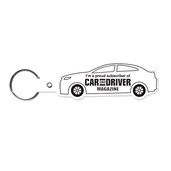 Car-shaped key tag made in the USA with a 1" split... from ASI 52840 Evans Manufacturing
