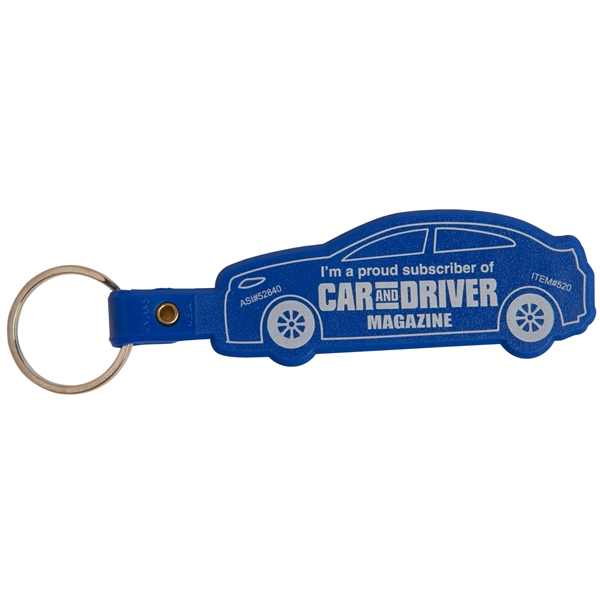 Car-shaped key tag made in the USA with a 1" split... from ASI 52840 Evans Manufacturing