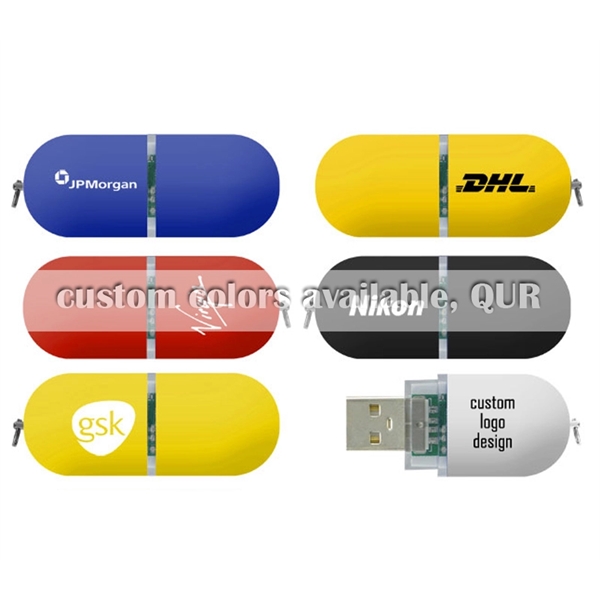 Pill shaped USB flash drive available in several colors and capacities... from ASI 37218 Athena Promo (tm)