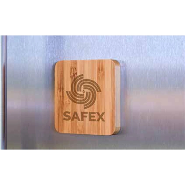 Square magnet with eco-friendly bamboo construction that measures 2.5" x 2.5"x... from ASI 99030 Zipline / Zipline®
