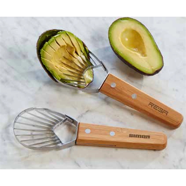 Avocado slicer that features a bamboo handle and durable stainless steel... from ASI 99030 Zipline / Zipline®