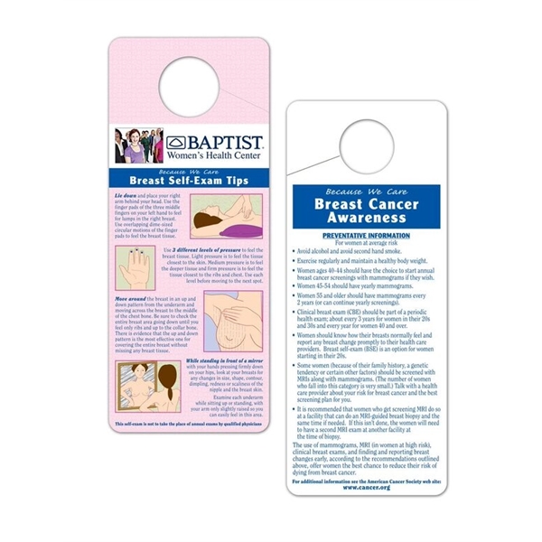 3 1/4" x 8" hanging self-examination cards for men and women... from ASI 42393 Budgetcard Inc / Budget Line