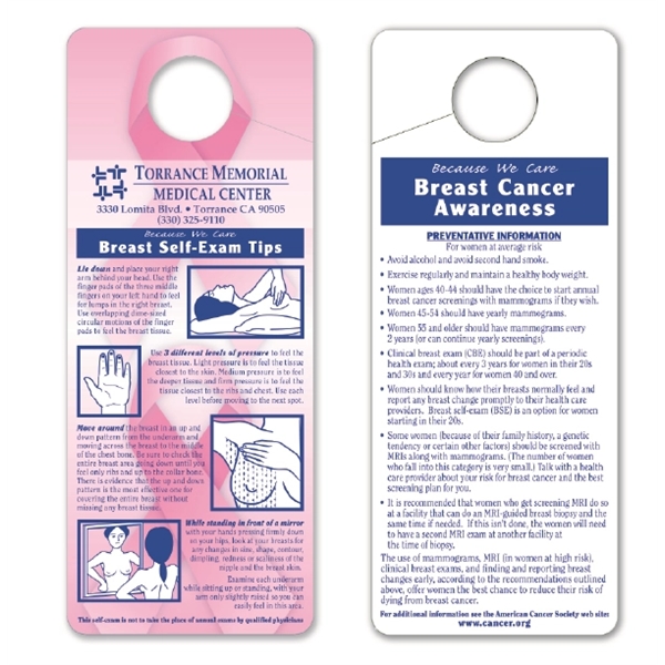 3 1/4" x 8" hanging self-examination cards for men and women... from ASI 42393 Budgetcard Inc / Budget Line