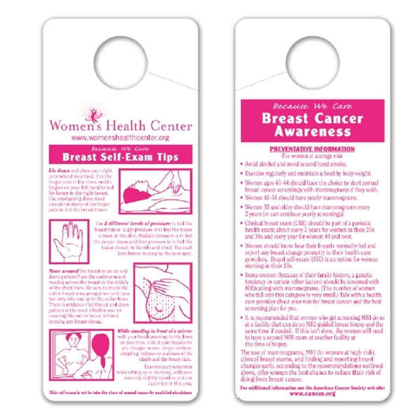 3 1/4" x 8" hanging self-examination cards for men and women... from ASI 42393 Budgetcard Inc / Budget Line
