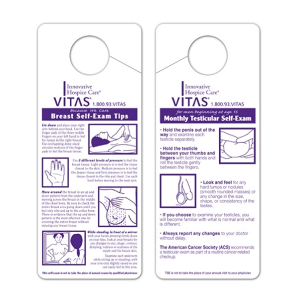 3 1/4" x 8" hanging self-examination cards for men and women... from ASI 42393 Budgetcard Inc / Budget Line
