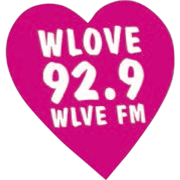 2 3/4" x 3" heart shaped chrome polyester decal with permanent... from ASI 56950 Gill Studios Inc / Gill-Line®