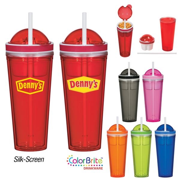 16 Oz. Snack Attack Tumbler. AS Material.  Screw On, Spill-Resistant... from ASI 61125 Hit Promotional Products / Hit (R)