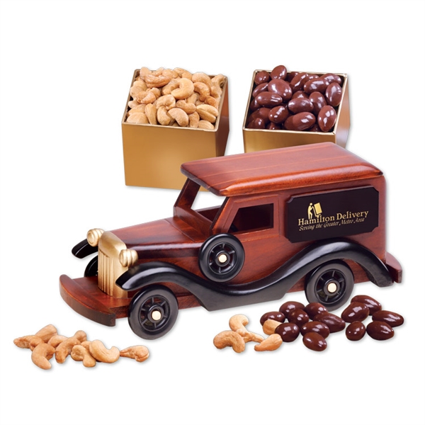 Collectible wooden 1930-era delivery van with extra fancy jumbo cashews and... from ASI 68680 Maple Ridge Farms Inc