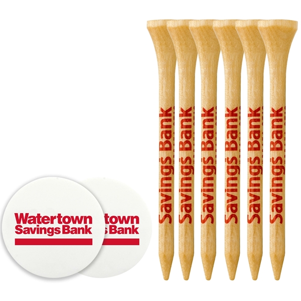 Pack of six, 3-1/4 wood golf tees and a plastic golf... from ASI 38120 Ball Pro / Diversified Quality Kitchenware