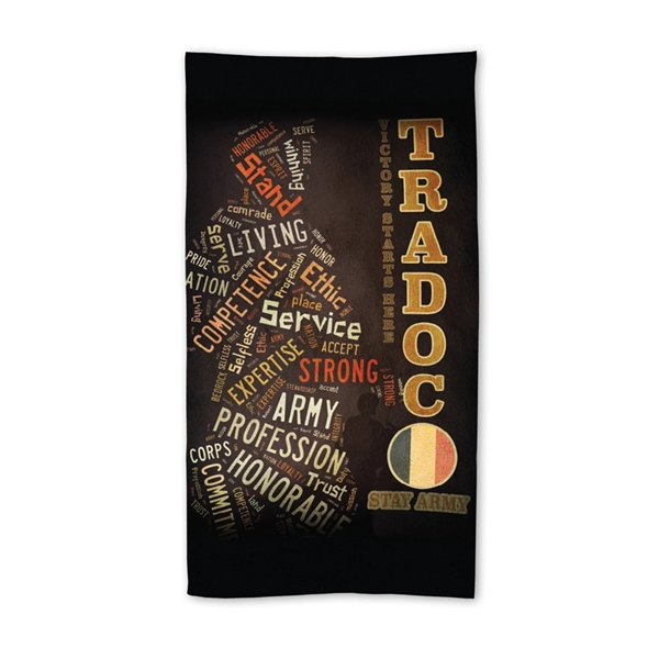 Towel made of a soft poly front with an absorbent cotton... from ASI 66390 LarLu / McArthur Towel & Sports