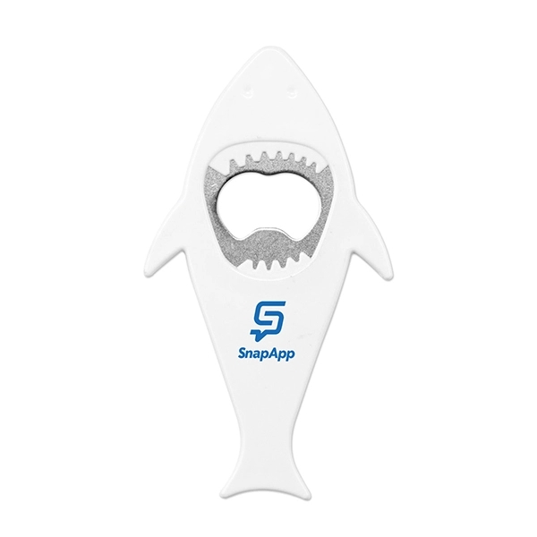 5" x 3 1/2" plastic and metal shark-shaped bottle opener.... from ASI 98360 WOWLine / WOWLine®