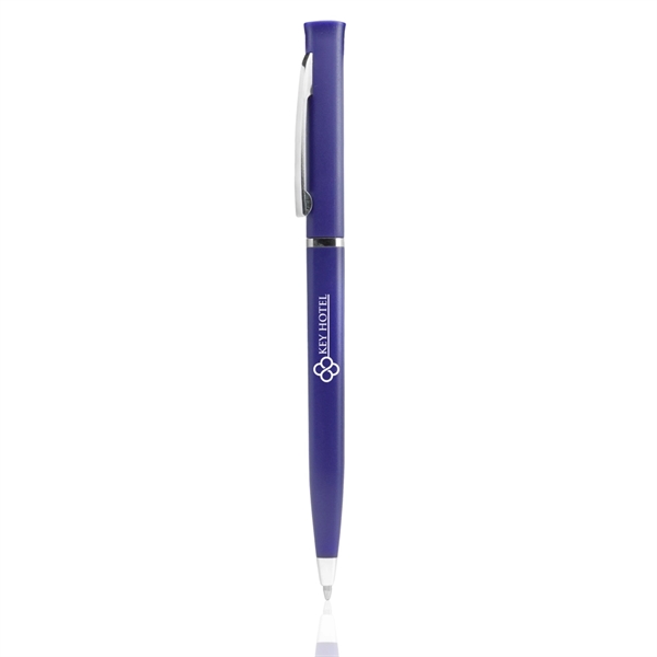 Twist-action ballpoint pen with colorful barrel and chrome finished clip and... from ASI 39552 BEL Promo