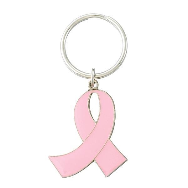 Pink Ribbon Key Ring 1 1/2" Iron Enamel.... from ASI 55610 Gempire/Floral Promotions