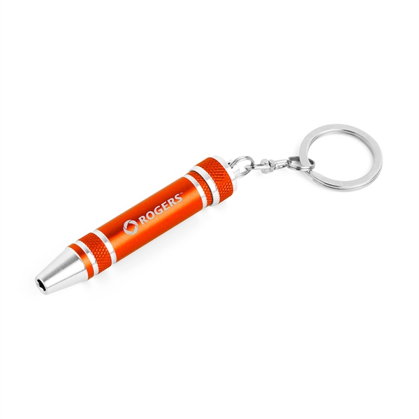 3-in-1 mini multi-tool screwdriver keychain made of aluminum that measures 3... from ASI 88060 Snugz/USA Inc / Sweda®
