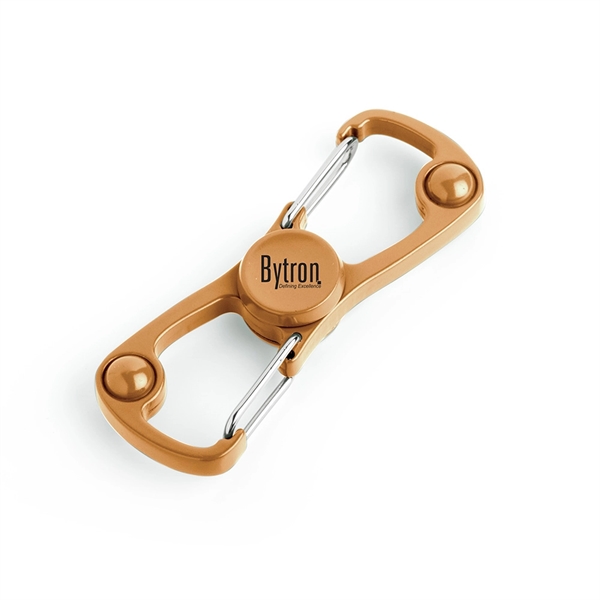 Zinc alloy fidget spinner with dual carabiner clips.... from ASI 88060 Snugz/USA Inc / Sweda®