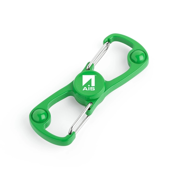 Zinc alloy fidget spinner with dual carabiner clips.... from ASI 88060 Snugz/USA Inc / Sweda®