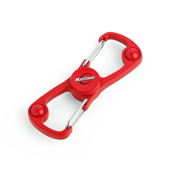 Zinc alloy fidget spinner with dual carabiner clips.... from ASI 88060 Snugz/USA Inc / Sweda®