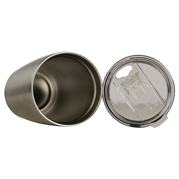 Stainless steel vacuum double wall tumbler. Anti-splash transparent lid with sliding... from ASI 42920 Busrel Inc