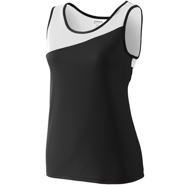 Women's accelerate jersey featuring moisture wicking and self-fabric binding at the... from ASI 37461 Augusta Sportswear / Augusta Sportswear, Inc. d/b/a Momentec Brands