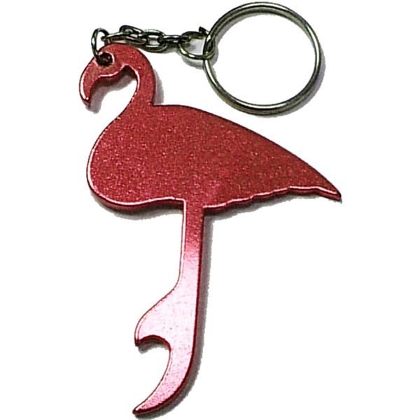 Flamingo shaped aluminum bottle opener with key chain.... from ASI 74585 Nu Promo International / Nu Promo Line