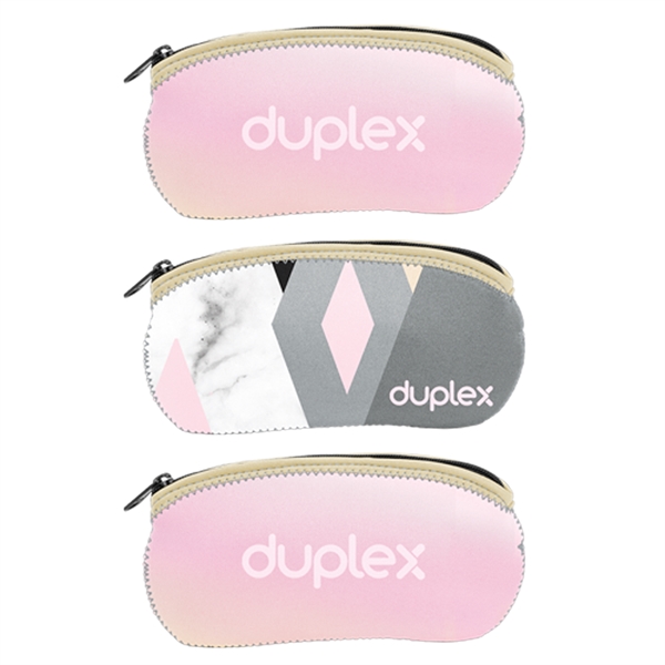 Neoprene eyeglass case with zippered closure, colored stitching and bias trim.... from ASI 74710 Numo / NUMO
