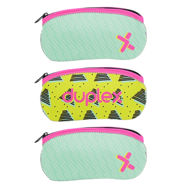 Neoprene eyeglass case with zippered closure, colored stitching and bias trim.... from ASI 74710 Numo / NUMO