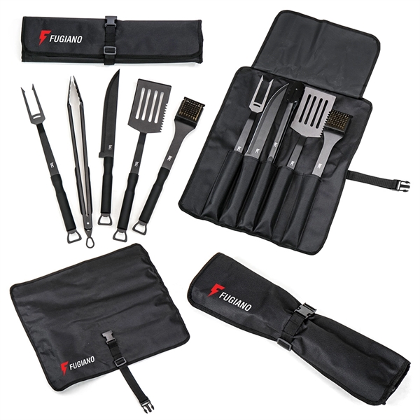 6-piece BBQ grill set with tongs, a fork, knife, spatula, and... from ASI 88060 Snugz/USA Inc / Sweda®