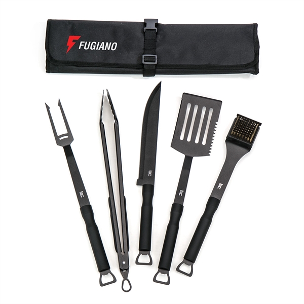 6-piece BBQ grill set with tongs, a fork, knife, spatula, and... from ASI 88060 Snugz/USA Inc / Sweda®