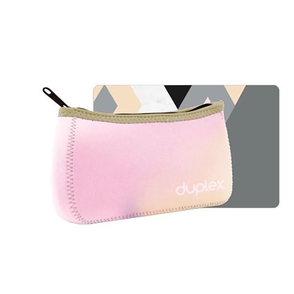 High quality neoprene pouch with a zipper closure and sublimated imprint... from ASI 74710 Numo