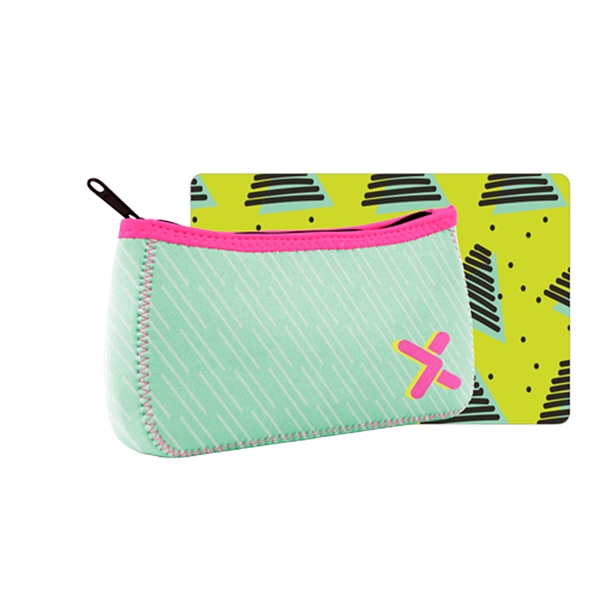 High quality neoprene pouch with a zipper closure and sublimated imprint... from ASI 74710 Numo