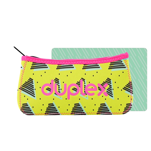 High quality neoprene pouch with a zipper closure and sublimated imprint... from ASI 74710 Numo