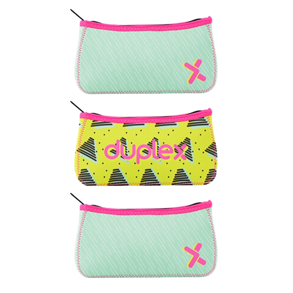 High quality neoprene pouch with a zipper closure and sublimated imprint... from ASI 74710 Numo