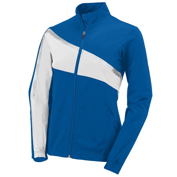 Heavyweight polyester tricot jacket designed with contrast color / metallic silver... from ASI 37461 Augusta Sportswear