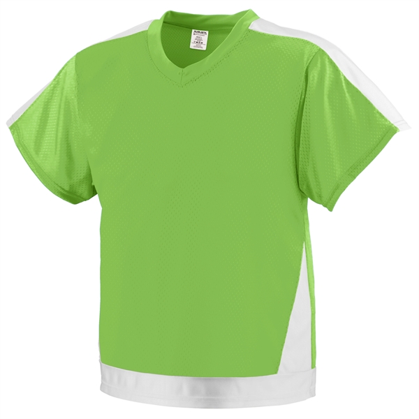 Youth jersey with a collegiate cut and contrast color shoulder and... from ASI 37461 Augusta Sportswear