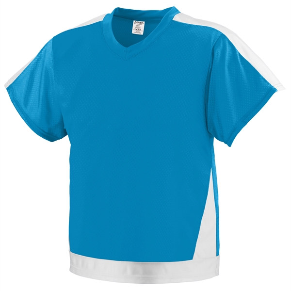 Youth jersey with a collegiate cut and contrast color shoulder and... from ASI 37461 Augusta Sportswear