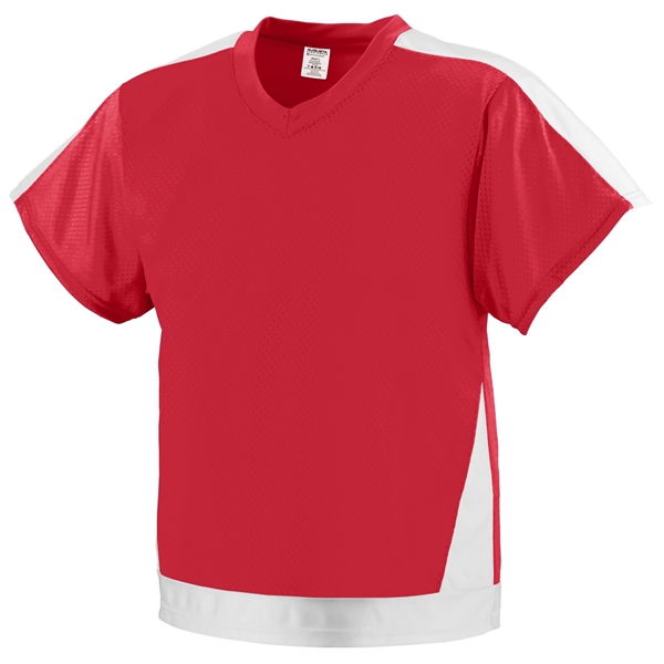 Youth jersey with a collegiate cut and contrast color shoulder and... from ASI 37461 Augusta Sportswear