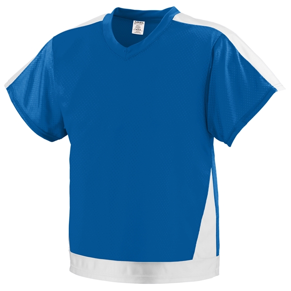 Youth jersey with a collegiate cut and contrast color shoulder and... from ASI 37461 Augusta Sportswear