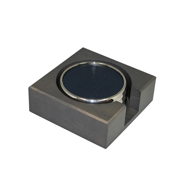 Classic materials are elegantly combined in this outstanding metal & leather... from ASI 88156 Solid Dimensions Inc / Solid Dimensions Line