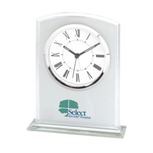 Glass quartz analog clock with gleaming nickel-plated trim.... from ASI 40544 Binaco