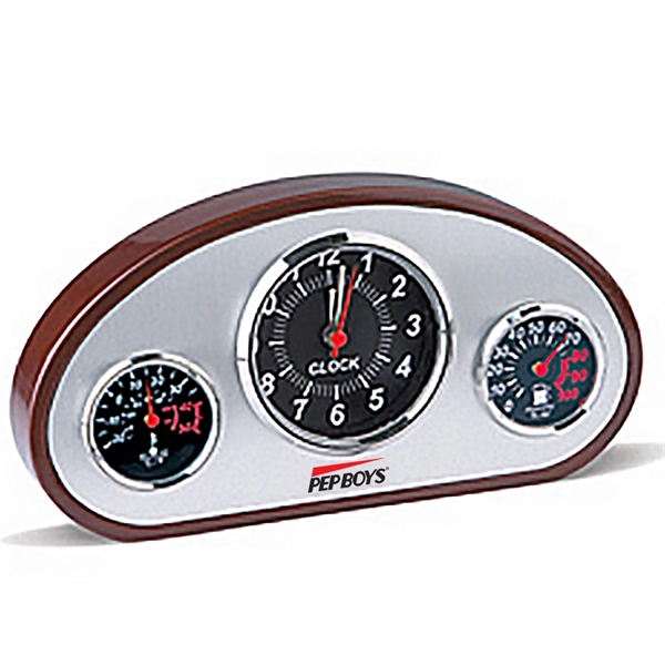 Lustrous Rosewood clock combined with an aluminum front panel.... from ASI 40544 Binaco