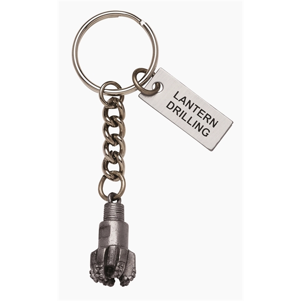 Modifiable design 6-blade style cast drill bit key tag in antique... from ASI 68760 Marken Industries / Marken