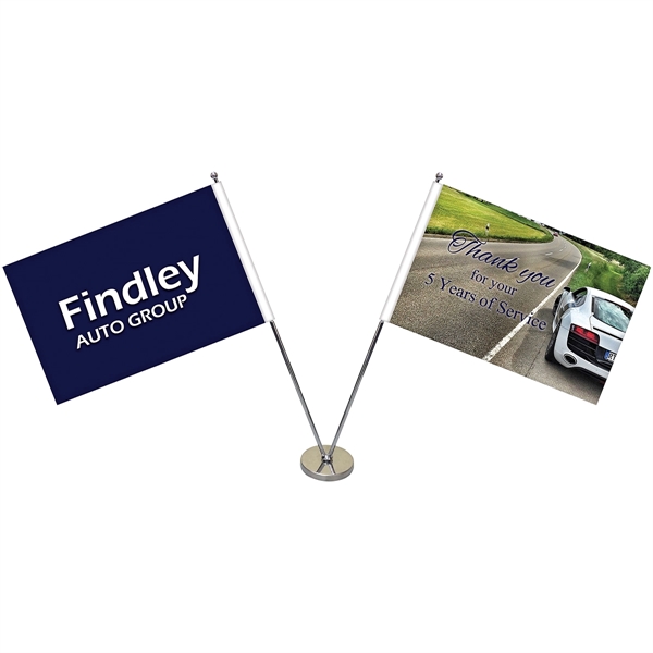 11-19.7" Metal Telescopic Flagpole with 2 Double Sided Flags... from ASI 80228 Quinn