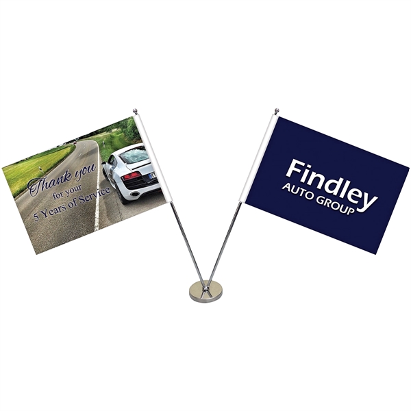 11-19.7" Metal Telescopic Flagpole with 2 Double Sided Flags... from ASI 80228 Quinn