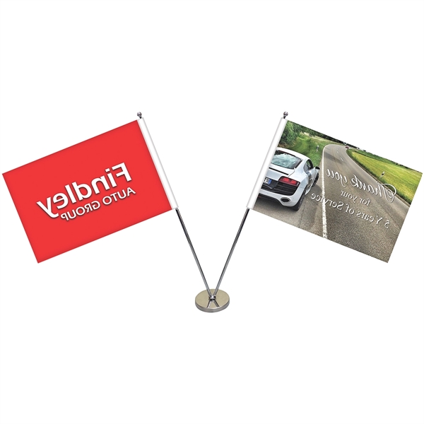 11-19.7" Metal Telescopic Flagpole w/ 2 Single Reverse Flags... from ASI 80228 Quinn