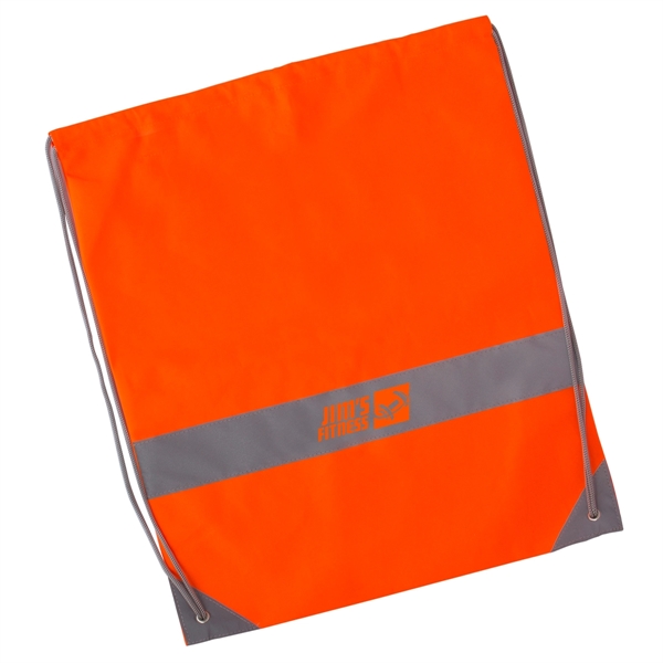 14" x 17" drawstring tote bag with 2" wide reflective strip... from ASI 62190 Illini