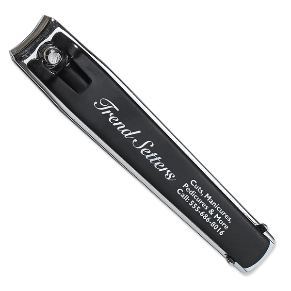 0.56"H x 3.22"W x 0.68"D black nail clipper with large imprint... from ASI 54040 Fey Promo / Mi Line by Fey