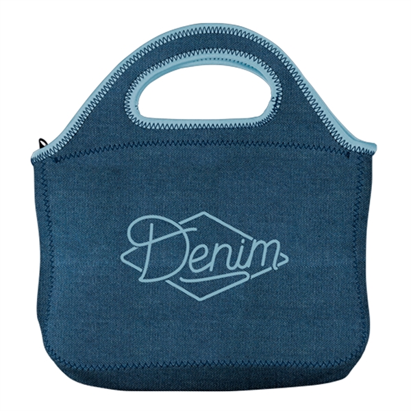 Denim/High-Quality Neoprene  Lunch bag. Zipper closure w/customizable colored stitching &... from ASI 74710 Numo