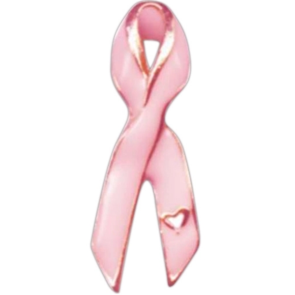 Awareness Ribbon lapel pin with heart cutout.... from ASI 69240 MasterCast LTD / Amcraft